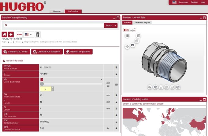 3D CAD download portal PARTcommunity by HUGRO