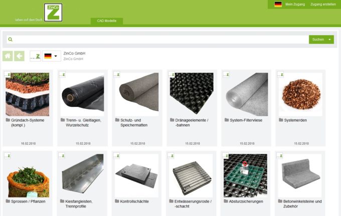 3D BIM CAD Downloadportal von ZinCo