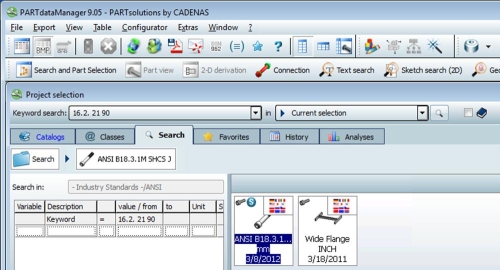 In the Full-text Search any numerical value can now be entered for all attributes of the parts searched for. 
